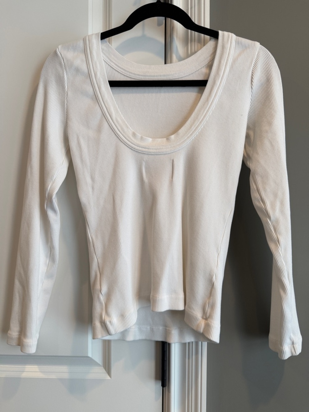 Citizens Of Humanity White Long Sleeve Ribbed Tee - Picture 2 of 2
